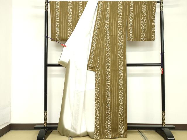 平和屋着物■上質な小紋 菱文 正絹 逸品 DABF4081cd