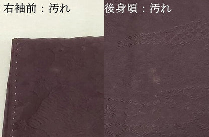 平和屋着物■上質な色無地 風景地紋 深紫色 正絹 逸品 DABF4084cd