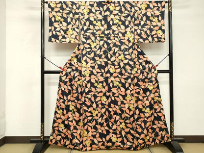 平和屋着物■上質な小紋 枝花文 金彩 正絹 逸品 DABF4088cd