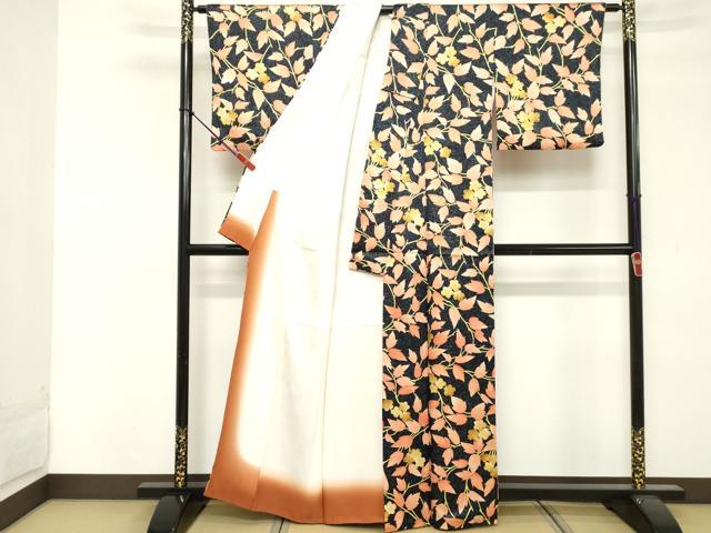 平和屋着物■上質な小紋 枝花文 金彩 正絹 逸品 DABF4088cd