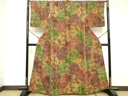 平和屋着物■上質な小紋　吉祥花文　正絹　逸品　DABF4090cd