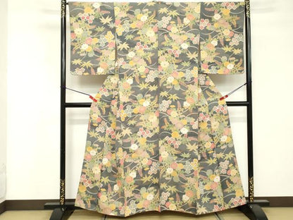 平和屋着物■上質な小紋 舞花文 正絹 逸品 DABF4094cd