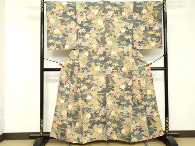 平和屋着物■上質な小紋 舞花文 正絹 逸品 DABF4094cd
