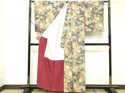 平和屋着物■上質な小紋 舞花文 正絹 逸品 DABF4094cd
