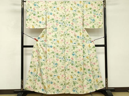 平和屋着物■上質な小紋 舞花文 正絹 逸品 DABF4096cd