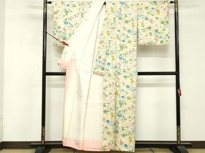 平和屋着物■上質な小紋 舞花文 正絹 逸品 DABF4096cd