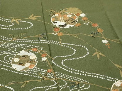 平和屋着物■訪問着 雪輪花文 金彩 正絹 逸品 DABF4101cd