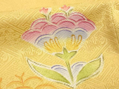 平和屋着物■訪問着　舞花文　正絹　逸品　DABF4102cd