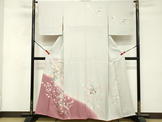 平和屋着物■訪問着　風景花文　暈し染め　金彩　正絹　逸品　DABF4103cd
