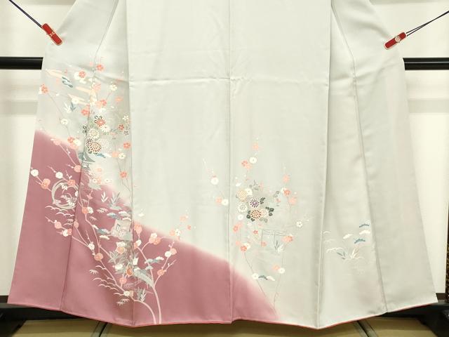 平和屋着物■訪問着　風景花文　暈し染め　金彩　正絹　逸品　DABF4103cd