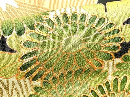 平和屋着物■豪華黒留袖 駒刺繍 草花文 金彩 正絹 逸品 DABF4109cd