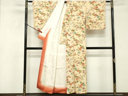 平和屋着物■上質な小紋 花蝶文 正絹 逸品 DABF4110cd