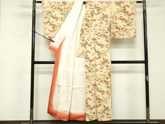 平和屋着物■上質な小紋 花蝶文 正絹 逸品 DABF4110cd