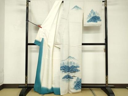 平和屋着物■訪問着 手描き 風景文 暈し染め 金彩 正絹 逸品 DABF4112cd