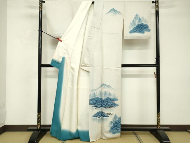 平和屋着物■訪問着 手描き 風景文 暈し染め 金彩 正絹 逸品 DABF4112cd