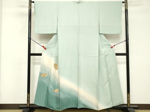 平和屋着物■中国三大刺繍 スワトウ刺繍 汕頭刺繍 訪問着 地紙花文 暈し染め 金糸 正絹 逸品 DABF4118cd