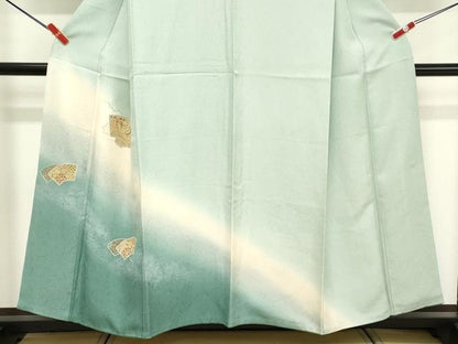平和屋着物■中国三大刺繍 スワトウ刺繍 汕頭刺繍 訪問着 地紙花文 暈し染め 金糸 正絹 逸品 DABF4118cd