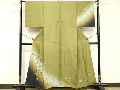 平和屋着物■訪問着 草葉文 暈し染め 金銀彩 正絹 逸品 DABF4119cd