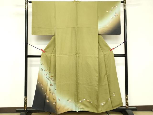 平和屋着物■訪問着 草葉文 暈し染め 金銀彩 正絹 逸品 DABF4119cd