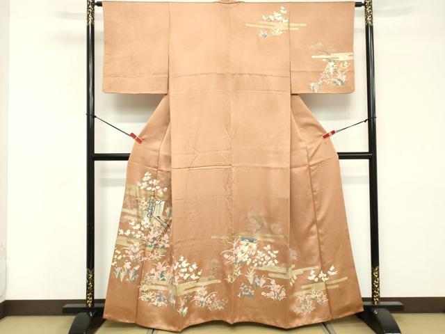 平和屋着物■訪問着 御所車花文 金銀彩 正絹 逸品 DABF4121cd