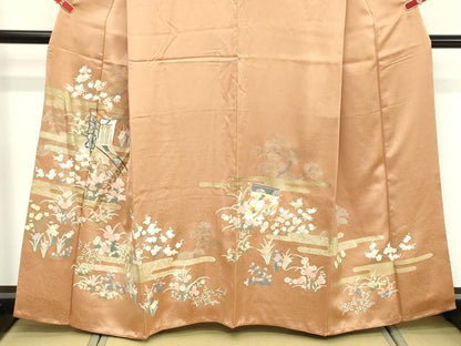 平和屋着物■訪問着 御所車花文 金銀彩 正絹 逸品 DABF4121cd