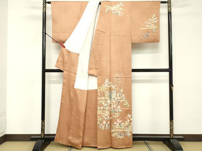 平和屋着物■訪問着 御所車花文 金銀彩 正絹 逸品 DABF4121cd