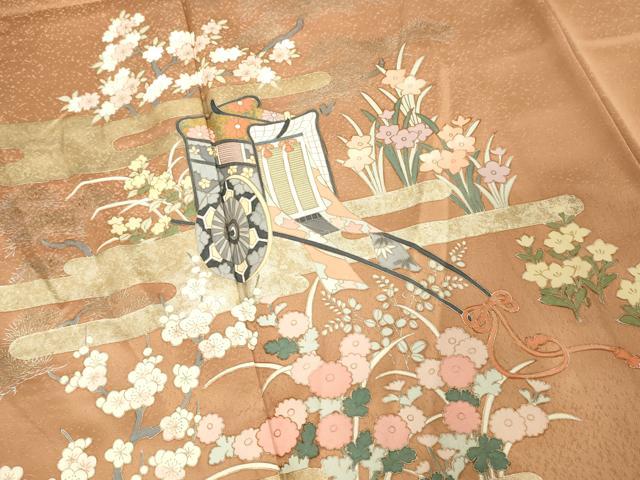 平和屋着物■訪問着 御所車花文 金銀彩 正絹 逸品 DABF4121cd