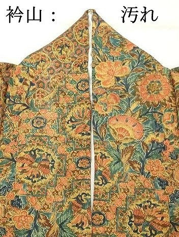 平和屋着物■上質な小紋 更紗花文 正絹 逸品 DABF4134cd