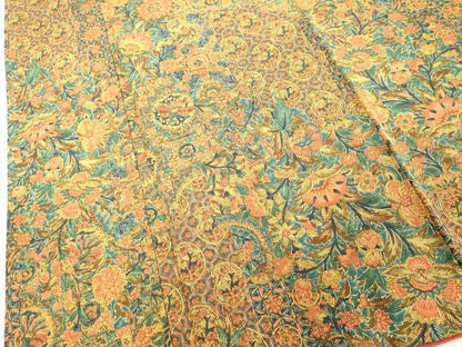 平和屋着物■上質な小紋 更紗花文 正絹 逸品 DABF4134cd