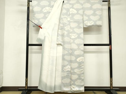 平和屋着物■上質な小紋 雲取り花文 正絹 逸品 DABF4141cd