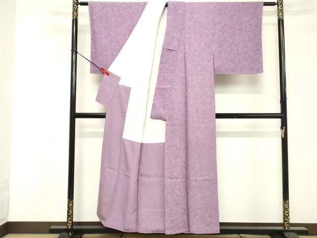 平和屋着物■上質な小紋 色無地 流水地紋 浅紫色 正絹 逸品 DABF4142cd
