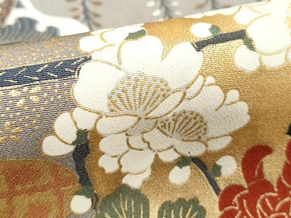 平和屋着物■豪華黒留袖 草花文 金彩 正絹 逸品 DABF4146cd