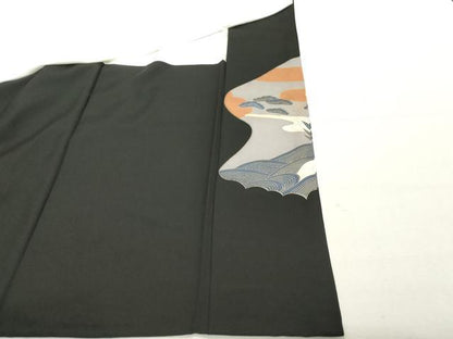 平和屋着物■豪華黒留袖 草花文 金彩 正絹 逸品 DABF4146cd