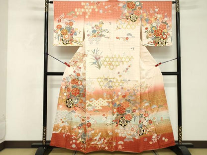 平和屋着物■訪問着 花車文 暈し染め 金彩 正絹 逸品 DABF4148cd