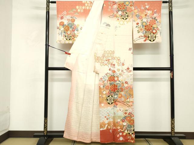平和屋着物■訪問着 花車文 暈し染め 金彩 正絹 逸品 DABF4148cd