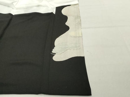 平和屋着物■豪華黒留袖 刺繍 枝松文 暈し染め 金彩 正絹 逸品 DABF4149cd