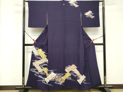 平和屋着物■訪問着 流水飛鶴草花文 金彩 正絹 逸品 DABF4151cd