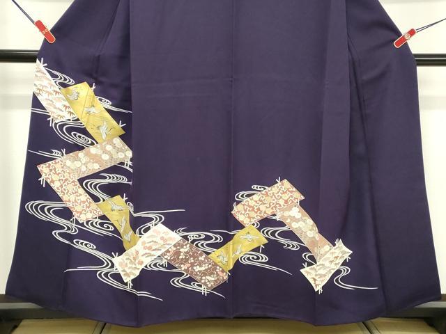 平和屋着物■訪問着 流水飛鶴草花文 金彩 正絹 逸品 DABF4151cd