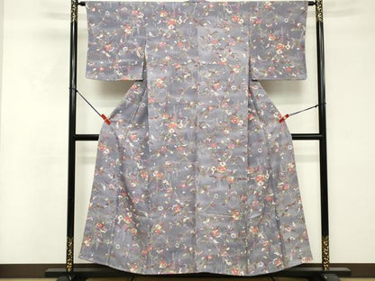 平和屋着物■上質な小紋 草花文 正絹 逸品 未使用 DABF4152cd