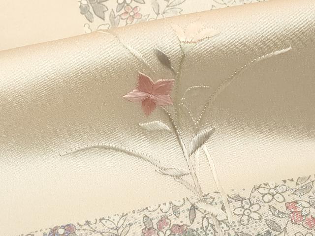 平和屋着物■訪問着　刺繍　横段花文　銀彩　正絹　逸品　DABF4194cd