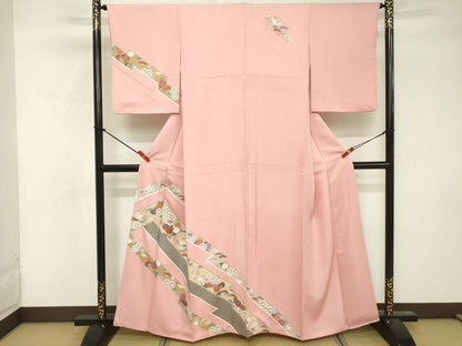 平和屋着物■訪問着 刺繍 幾何学吉祥花文 金彩 正絹 逸品 DABF4197cd