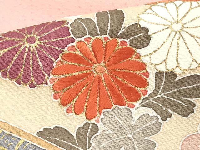 平和屋着物■訪問着 刺繍 幾何学吉祥花文 金彩 正絹 逸品 DABF4197cd