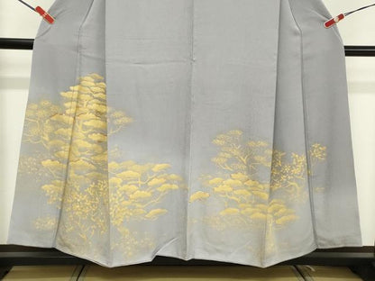 平和屋着物■豪華色留袖 駒刺繍 枝松文 金彩 正絹 逸品 DABF4203cd