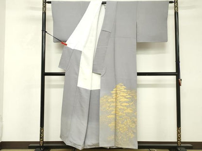 平和屋着物■豪華色留袖 駒刺繍 枝松文 金彩 正絹 逸品 DABF4203cd