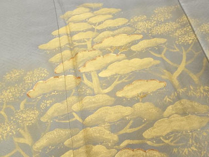 平和屋着物■豪華色留袖 駒刺繍 枝松文 金彩 正絹 逸品 DABF4203cd