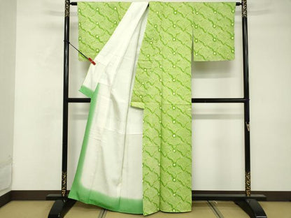 平和屋着物■上質な小紋 総絞り 舞花文 正絹 逸品 DABF4205cd