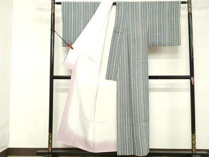 平和屋着物■上質な小紋 間道 正絹 逸品 DABF4208cd