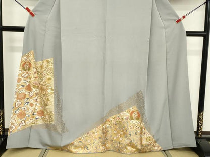平和屋着物■豪華色留袖 花鳥文 金彩 正絹 逸品 DABF4211cd