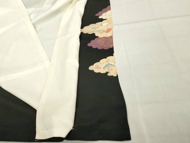 平和屋着物■豪華黒留袖 駒刺繍 花車文 金彩 正絹 逸品 DABF4212cd