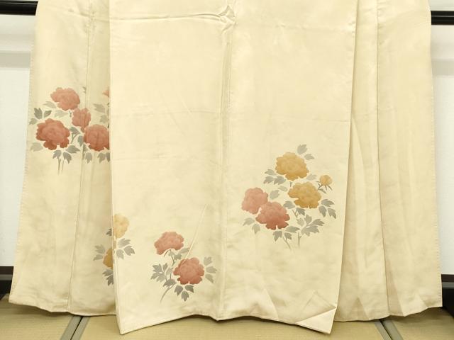 平和屋着物■訪問着 手描き 草花文 正絹 逸品 DABF4215cd